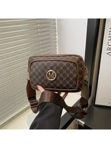 2026 New Fashion Classic Versatile Solid Color PU Leather Waterproof Lattice Design Retro Style Metal Animal Logo Decorated Fashionable Crossbody Bag Square Bag Letter Pattern Decoration Women's Tote Shopping Bag Casual Crossbody Bags Shoulder Bag