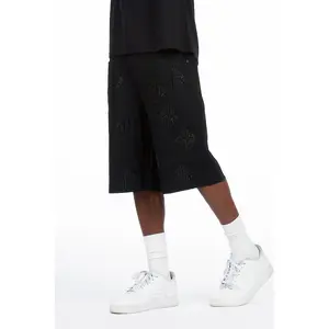 Chelot Black Rhinestones Denim Short