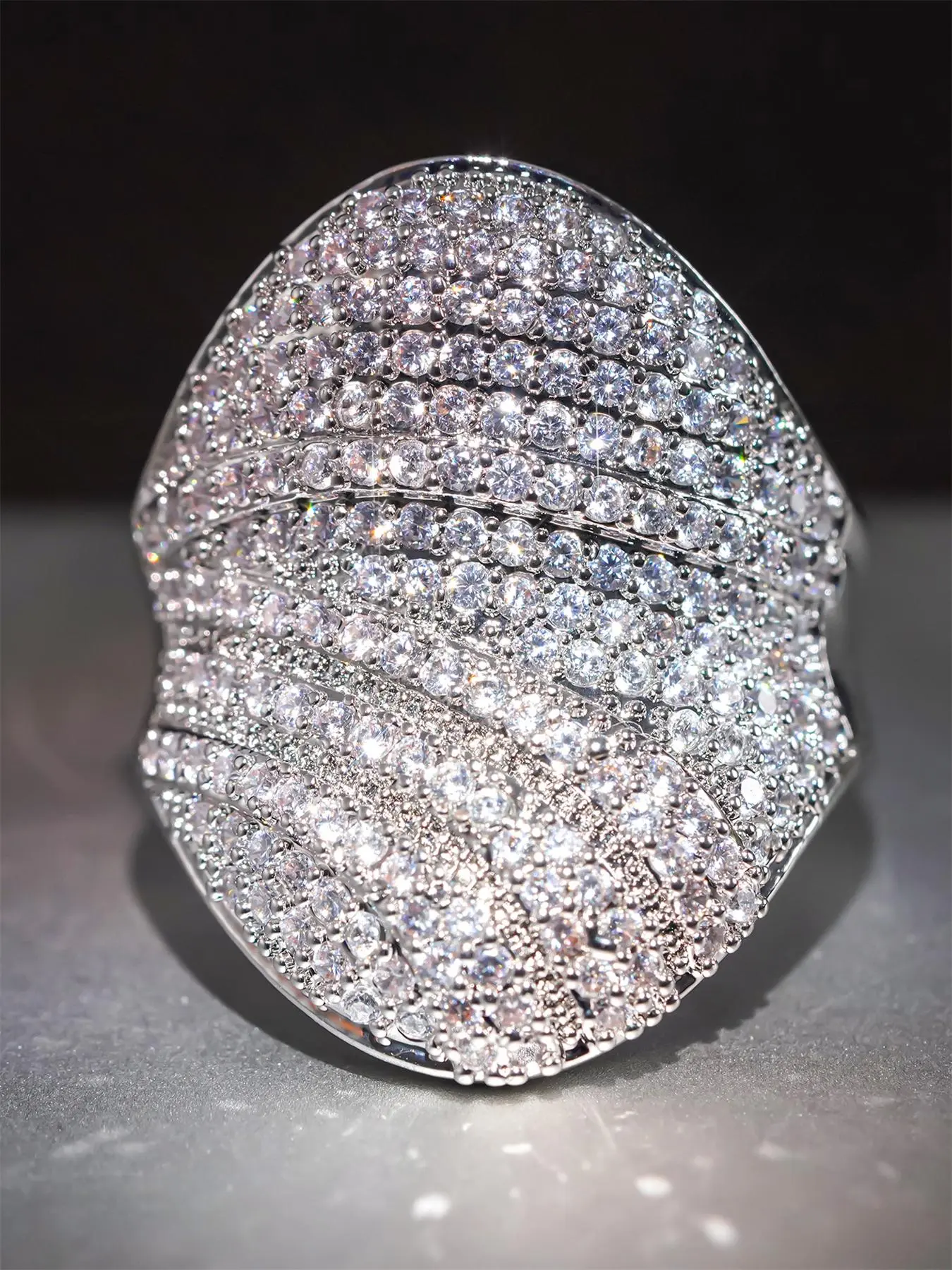 Luxury Artificial Zirconia Ring, Fashion Accessories for Women, Trendy All-match & Exquisite Jewelry for Birthday Gift