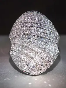 Luxury Artificial Zirconia Ring, Fashion Accessories for Women, Trendy All-match & Exquisite Jewelry for Birthday Gift
