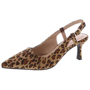 Women's Pointed Kitten Heel Pumps Slingback Short Slip On