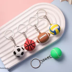 5-Pack Sports Ball Keychain Bundle – Miniature Soccer, Basketball, Football, Volleyball & Tennis Keyrings | Fun Gift Set for Athletes & Sports Fans