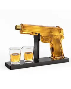 Gifts for Men Dad, 10.1 Oz Whiskey Decanter Set with 2 Glasses, Unique Dad Birthday Gift Ideas from Daughter Son, Personalized Liquor Dispenser for Liquor Scotch Bourbon V