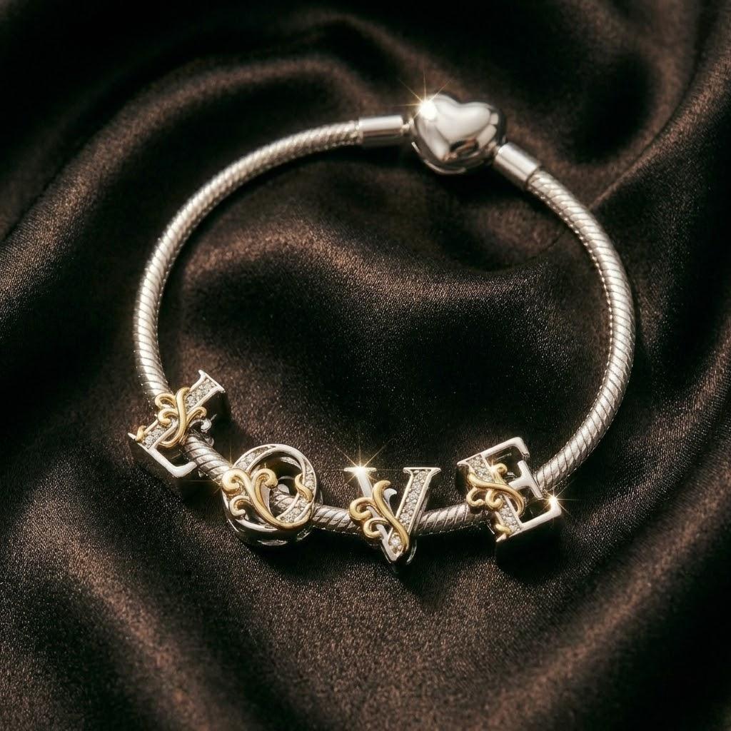 925 Silver-plated 26 Alphabet Initial Letter A-Z Jewelry Charms, DIY Beads fits for Bracelet Necklace, Perfect Gifts for Women Family Friends