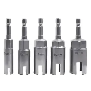 5PCS Deep Power Wing Nut Driver Set 10/12/14/16/18mm, 1/4'' Hex Shank Wing Nut Socket, Slot Wing Nut Drill Bit Socket Wrenches Tool for Panel Nuts Screws Bolts