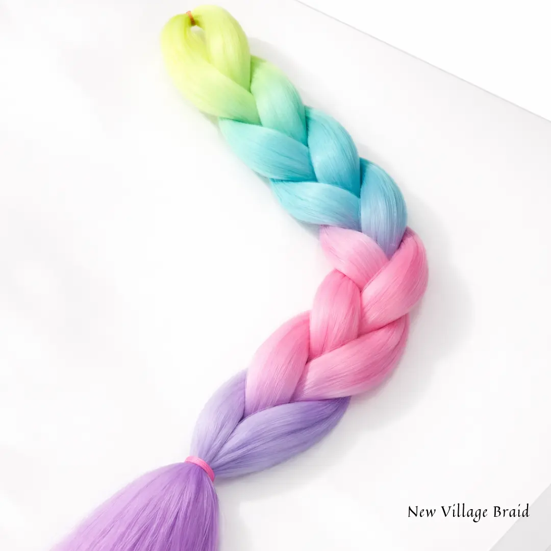 NEW VILLAGE BRAID 24" Jumbo Hair Braids, Glow-in-the-Dark 100g Synthetic Glowing Strands, Fast Drying & Hypoallergenic for Protective Styles, Braids Hairstyles, Twists
