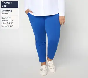 Denim & Co. Petite EasyWear French Terry Ankle Pants