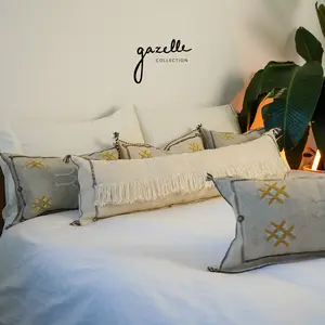 12x45 Moroccan Lumbar Pillow -  Handwoven by Amazigh Women Weavers