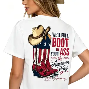 "Put A Boot In Your Ass Flag" 250th Anniversary Patriotic Tee |   Comfy Breathable Unisex Fit 4th Of July Casual Top