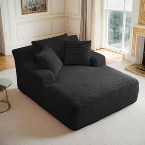78.7" Oversized Chaise Lounge Chair Indoor Corduroy Sofa Bed with Throw Pillows Recliner Chair Comfy Large Deep Seat Sofa Couch for Living Room, Bedroom, Apartment