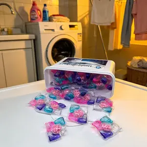 40pcs Laundry Detergent Balls, Long-Lasting Scented Cleaning Liquid, Five-In-One Stain Removal, Fragrance Beads for Clothes Washing