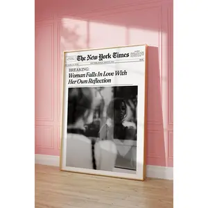 Trendy Newspaper Print, Hot Girls Wall Art, New York News | That Girl Vintage Bar Cart, It Girl Dorm Retro Wall Art