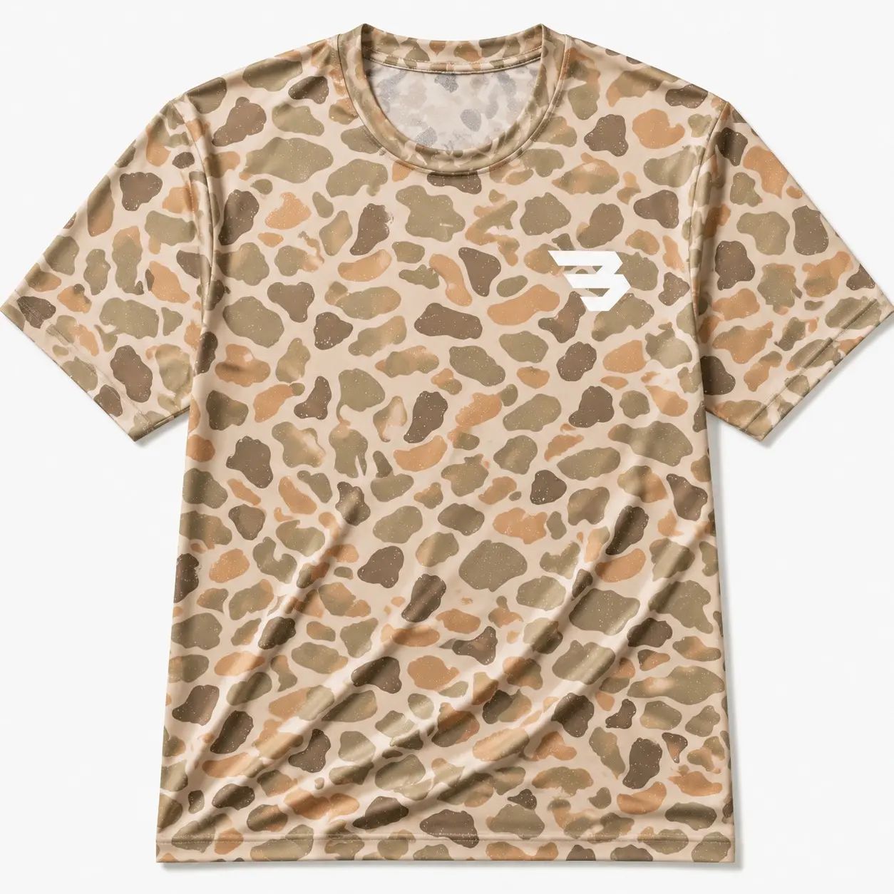 BURLEBO Men's Premium Camo T-Shirt | Lightweight Moisture Wicking Athletic Shirt | Gym Hiking Wear
