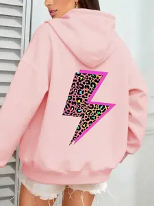 Cheetah Print Hoodie Sweatshirt, Sweet Cool Style, Elegant Casual Wear, Fall & Winter Fashion, Daily, Light Social Occasions