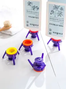 6-Pack Inverted Bottle Caps Kitchen Spice Bottles Plastic Holder Bathroom Shower Gel Shampoo Leak-Proof Covers