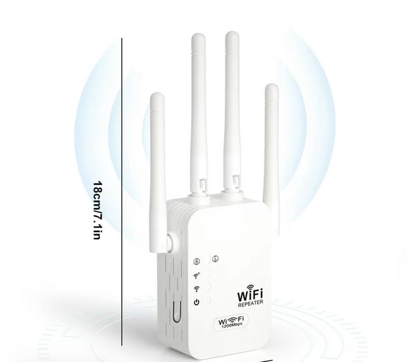 Dual Band WiFi Signal Booster Repeater 2.4GHz & 5GHz for Enhanced Network Coverage and Stability Easy Install Home & Office Use