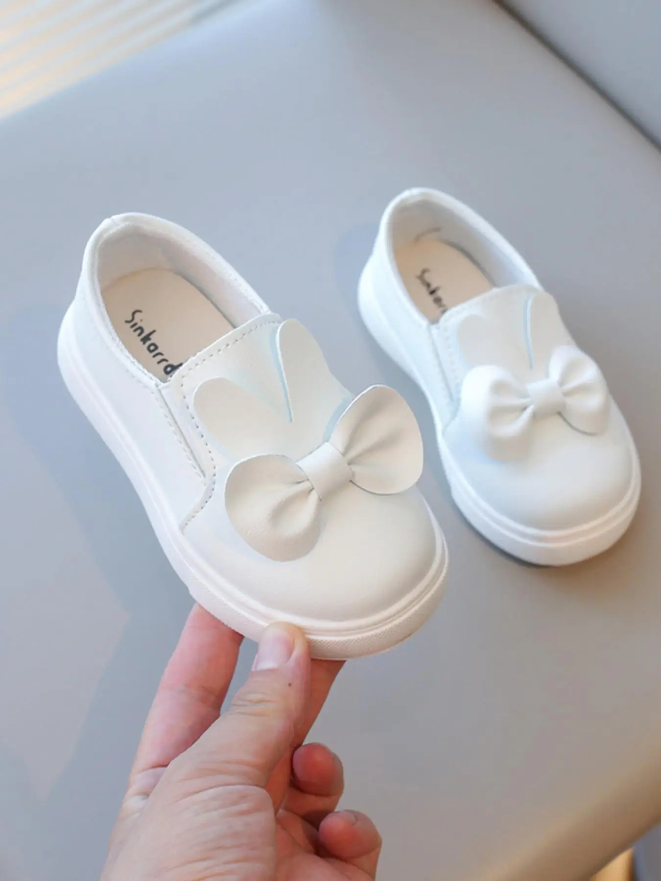 Toddler Girl's Solid Color Bowknot Decorated Flat Shoes, Casual Comfortable Soft Sole Shoes for Daily Wear, Perfect for Students and Outdoor Wear