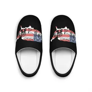 Women's Indoor Slippy Slides Round Toe Summer Flipflop Soft Fleece Fabric Black Rubber Sole Removable Insole Comfortable Walking Shoes