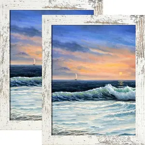 Picture Frame 8x10  Distressed White Wall Mounting or Tabletop Display 2 Pack