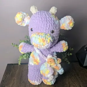Lavender and Varg Pastel Cow Plushie - Moo Moo plush - Amigurumi
