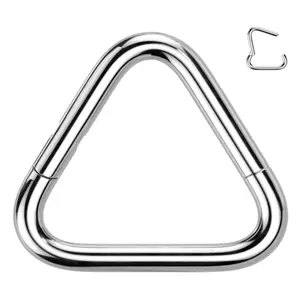 16 Gauge & 18 Gauge ASTM F136 Titanium Triangle Septum Hinged Segment Ring