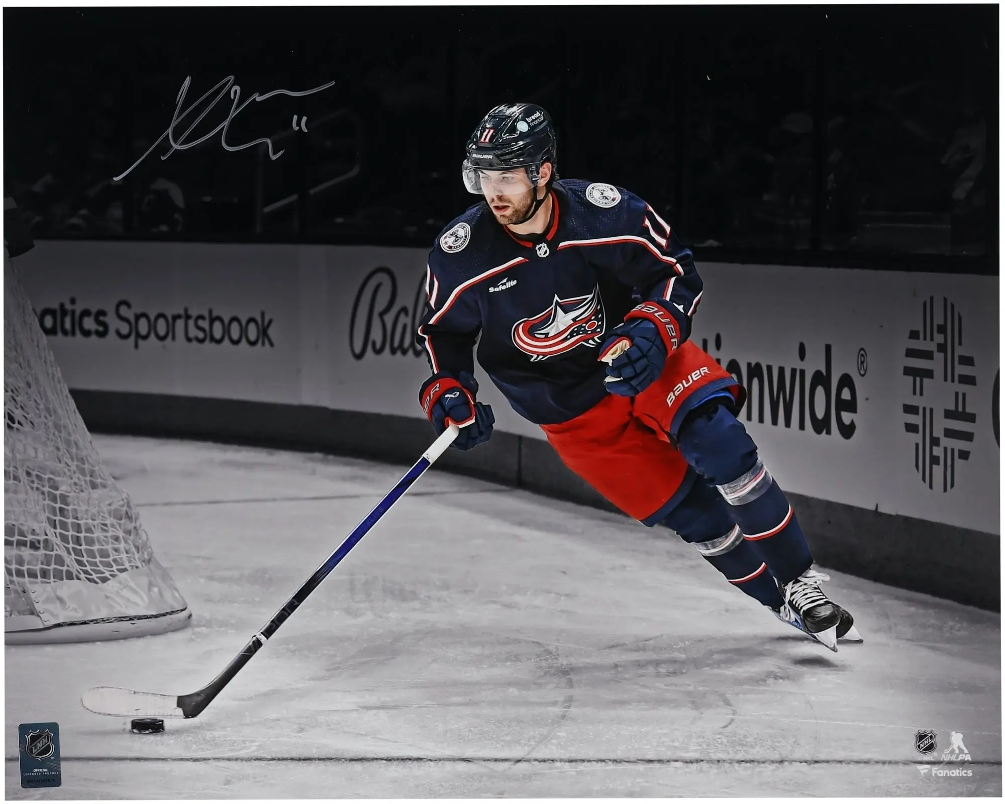 Adam Fantilli Columbus Blue Jackets Autographed 16" x 20" NHL Debut Spotlight Photograph - Fanatics Authentic Certified
