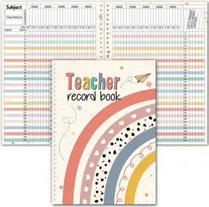 Teacher Record Book Teacher Grade Book Spiral Bound Record Class Gradebook Office Favors Gift for Classroom Attendance Supplies Decoration Double