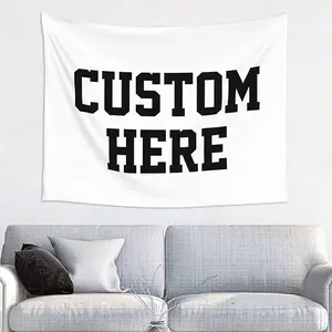 Custom  Tapestry Upload Images Banners and Signs Christmas Custom Tapestry birthday gift Wedding Funny Backdrop 3x5 Ft Tapestries, Halloween,White,Dormitory Decoration Living Room