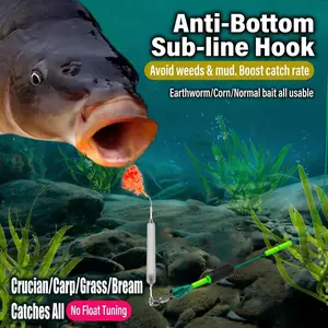 5-Piece Fishing Hook Set, Anti-Tangle Bottom Baiting Hooks, Ideal for European Carp, Crucian, Grass Carp, Silver Carp
