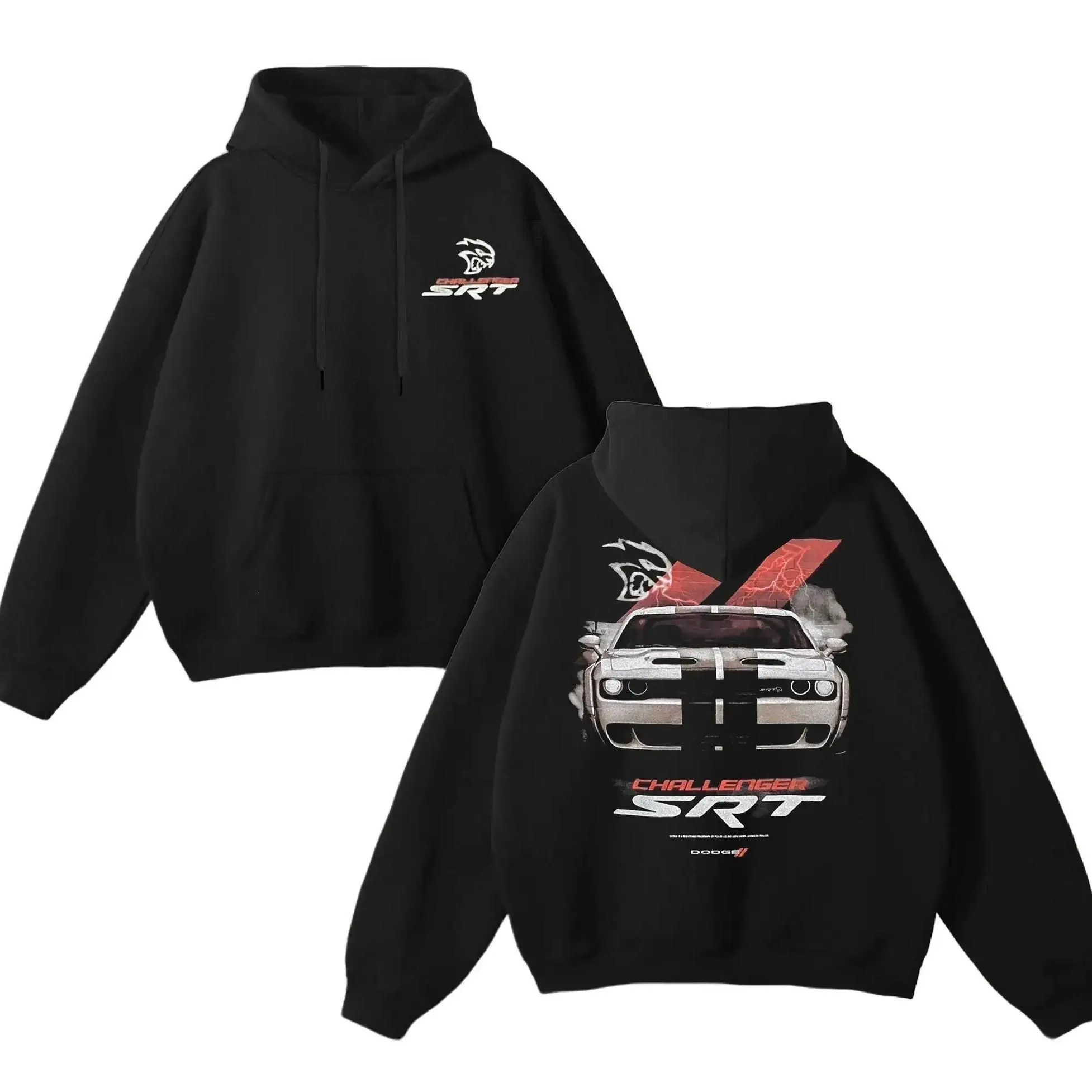 Challengerr SRT Printed Unisex T-shirt/Sweatshirt/Hoodie, Muscle Car Graphic Pullover, Warm Winter Streetwear for Car Enthusiasts & Fans