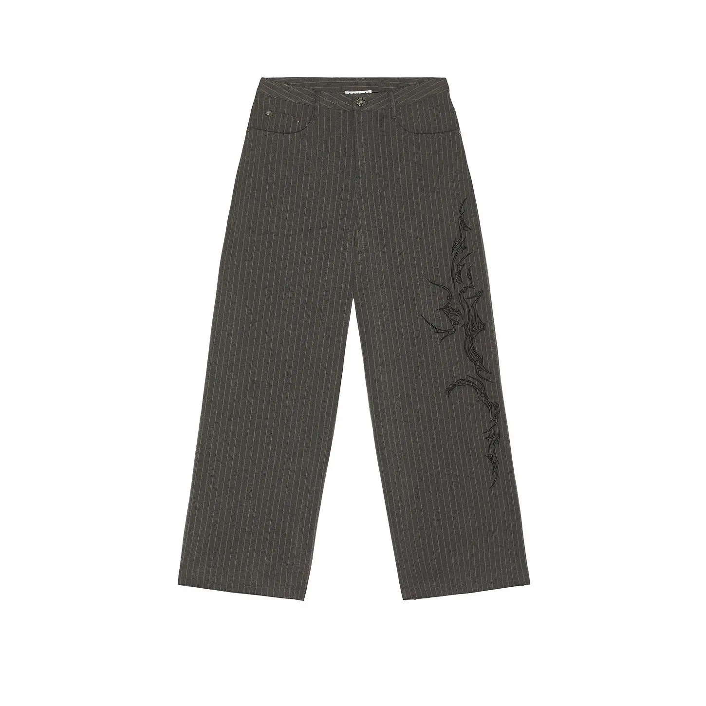 Jaded London Gothic Pinstripe Goliath Trousers in Grey