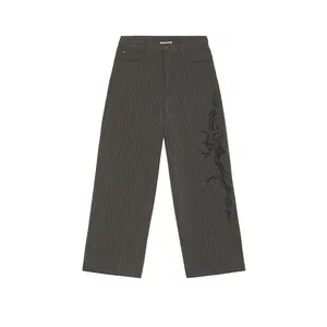 Jaded London Gothic Pinstripe Goliath Trousers in Grey