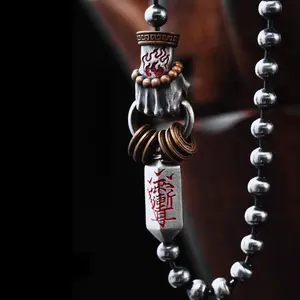 Taoist Yu Jian'er & Ziwei Talisman Bracelet Guochao Retro Style Lei Zu Decree Beaded Bracelet Traditional Chinese Lucky Jewelry