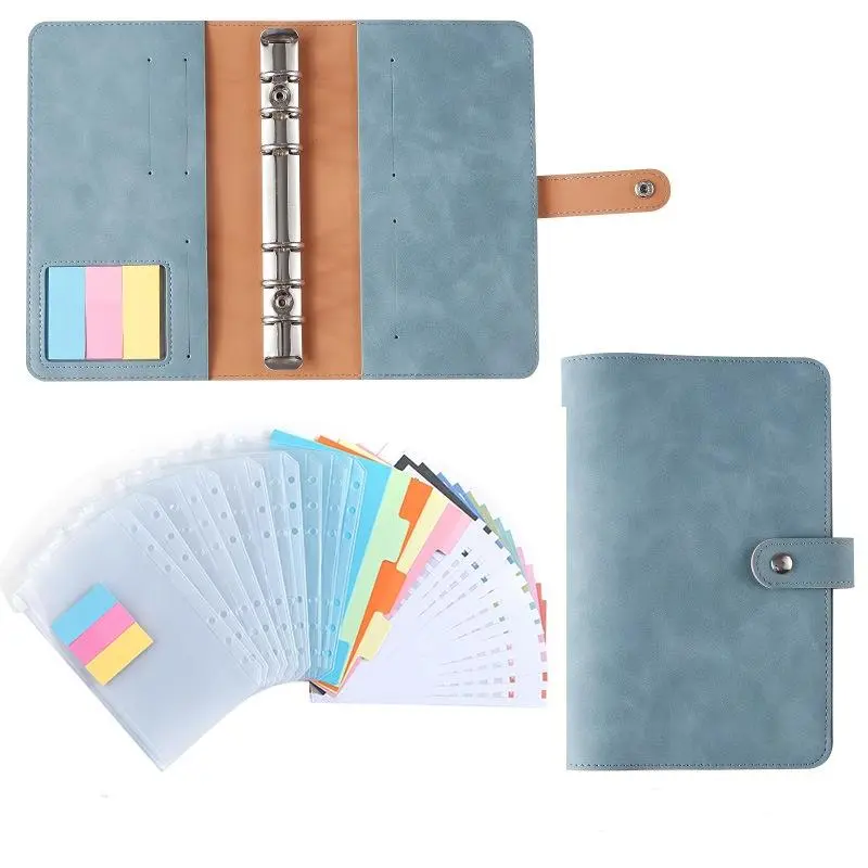 Leather Budget Planner Binder Set, 1/2/3 Sets Binders with Cash Envelope & Budget Sheets & Index Sticker, Money Saving Binder for Budgeting