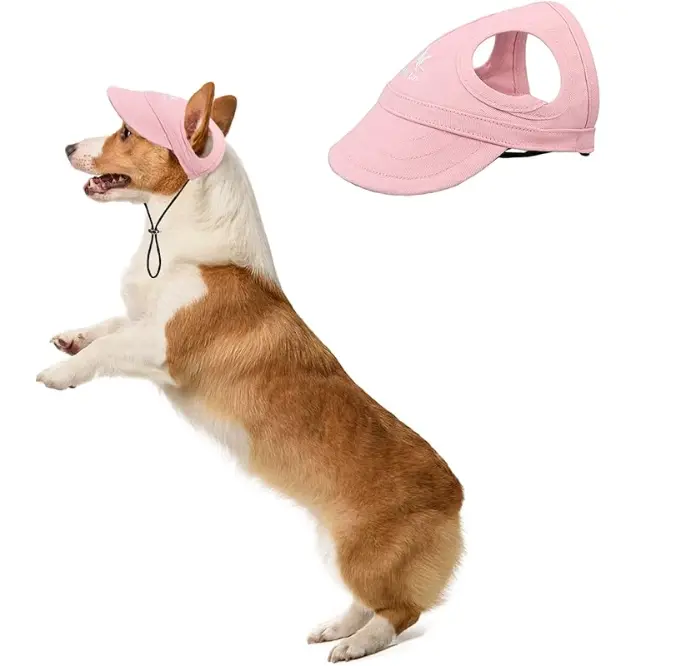 Buy One Get One Free Premium Pet Sun Protection Hood for Dogs, Adjustable Sun Visor Hat with Ear Holes, Suitable for All Dog Sizes (Cloudy Pink, S-Medium Dogs)
