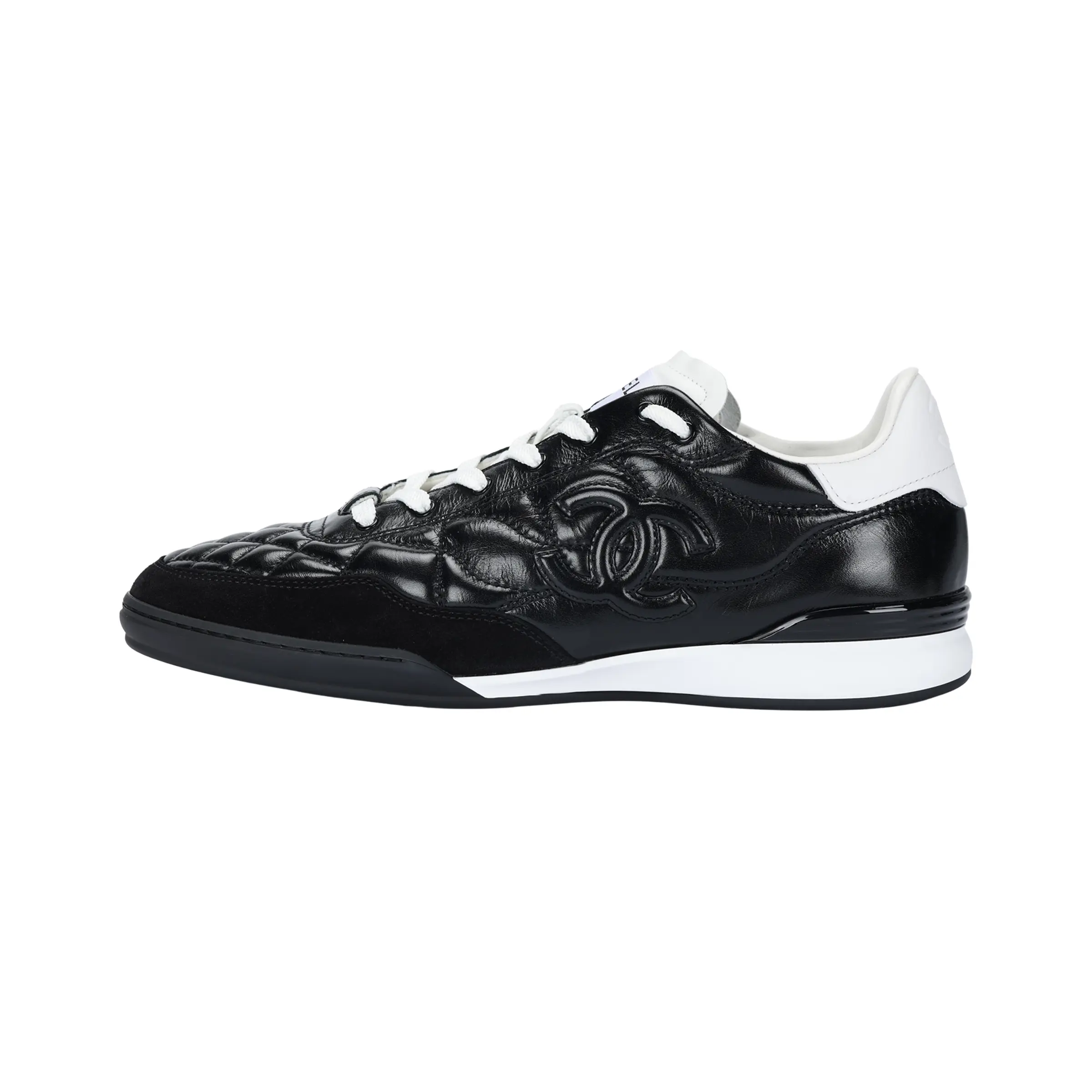 Chanel 24A Men's Black Leather Round-Toe Lace-Up Low-Top Casual Sneakers - House White Official, Maison Mihara Verifiable with Credentials, Global Authentication Footwear Trainer