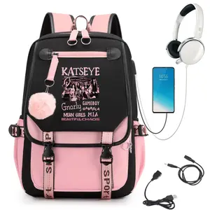 Katseye Merch  Backpack School Backpack for Boy Girls Large Capacity Multi Function Backpack | Features 3-in-1 Cartoon Charm, Adjustable Shoulder Straps, Zipper Lock Closure, Multiple Pockets, Ideal for Fitness, Travel, and Everyday Use