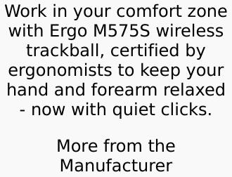 Logitech ERGO M575S Wireless Ergonomic Trackball Mouse w/Bluetooth 910-007028