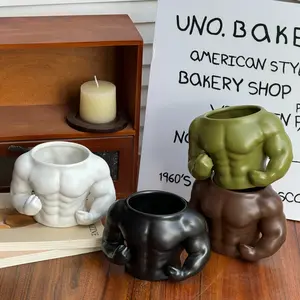 Creative Muscle Ceramic Mug, Breakfast Milk Cup, Office Water Bottle, Stylish Drinkware for Daily Use, Perfect Gift Idea