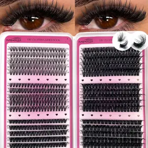 Mikiwi 570PCS D Curl High Capacity Individual Eyelashes Book DIY Lash Clusters Natural Look Extra Thick Wispy Ultra Soft Super Light Reusable Segmented False Eyelashes Extension