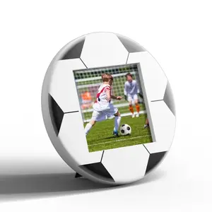 Soccer Picture Frame 4x6, Sport Themed Wooden Photo Frame, Soccer Balls Design, Wall Decor, Hanging or Tabletop Display