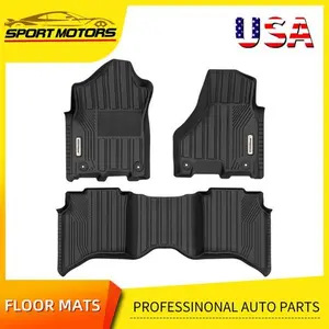 YINTATECH Floor Mats Floor Liner Set for 2019-2024 Ram 2500 3500 Crew Cab All Weather TPE