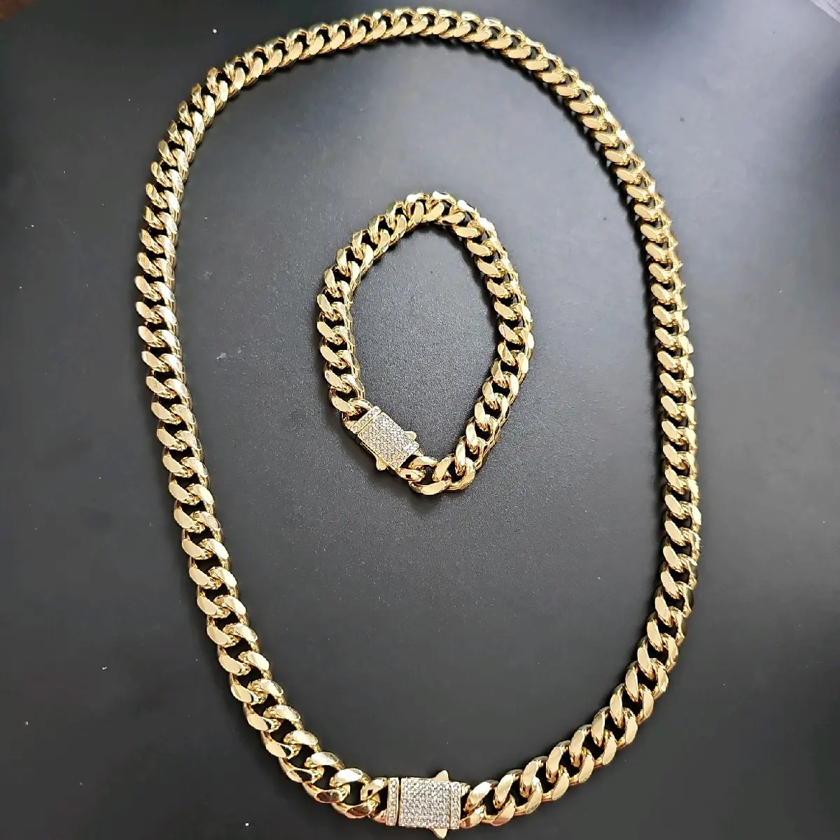 necklace or Bracelet   estilo monaco 10mm 8mm 18korolaminado