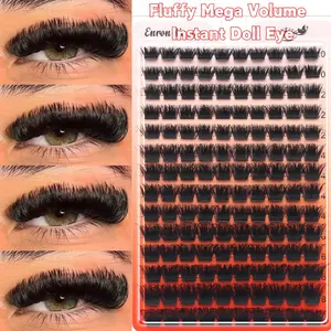 Fluffy Thick Individual Cluster Eyelashes, Lengthening Volumizing Lashes, 10-18mm Volume Lash Clusters, Soft Lightweight Reusable DIY Lash Extensions, Easy Apply Natural Dramatic Eye Makeup, All Day Lasting Comfort Wear, Doll Eye Beauty Lashes
