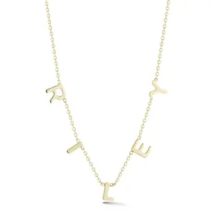 Dangling Block Name Necklace