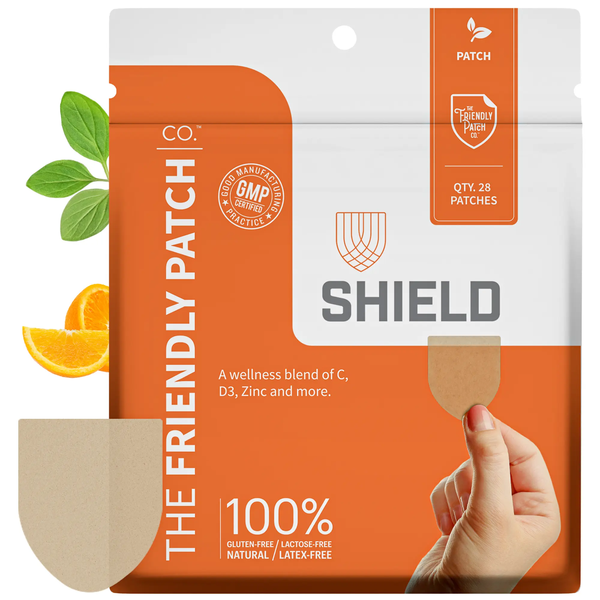 Shield Patch - 28 Patches with Zinc, C, D3, Pterostilbene & Oregano Oil for Wellness Support and Healthy Lifestyle