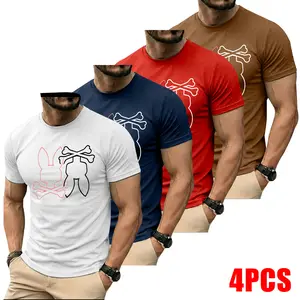 Men’s solid-color muscle slim T-shirt, fitness sports T-shirt, athletic top, workout top, short-sleeve T-shirt for everyday outdoor wear, men’s streetwear