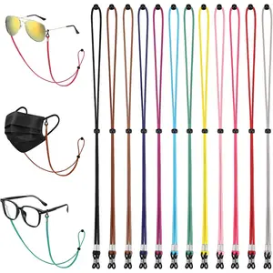 12PCS Glasses Strap Eye Glasses Holders Around Neck Adjustable Leather Eyeglasses Reading Glasses Chain for Women