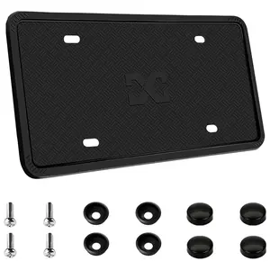 Black Silicone License Plate Frame Rust Proof,Weather Proof Universal License Plate Holder for Ford F-Series, F150 /Chevrolet Silverado 1500, Colorado/Ram 1500 Pick Up/GMC Sierra/Toyota Tundra and etc