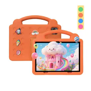 Smart Parental Control Kids Tablet! 10.1-Inch Android, Manage Cartoons/Classes/Games,  Study & Learning, Online Class Ready, Lightweight, Shockproof Case, 5G WiFi, HD IPS, Bluetooth + Dual Camera, Pink & Blue, Easter/Christmas/Birthday Gift (USB Cable, No